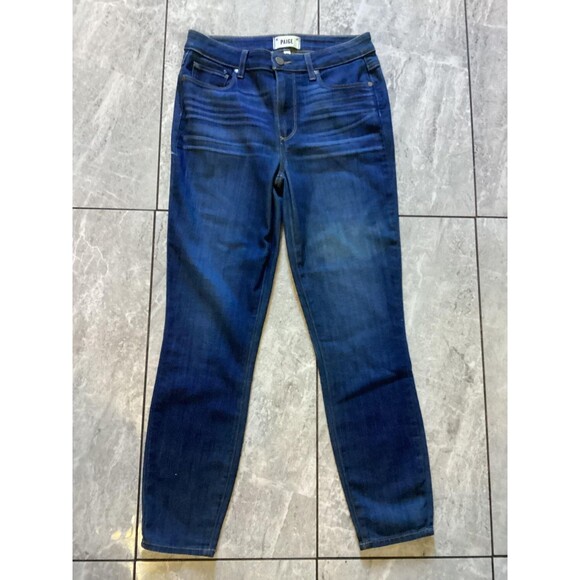 Paige Jeans Womens 27 Blue Hoxton Crop Skinny Stretch Denim High Rise Pants - Picture 1 of 10